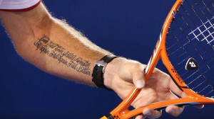 Inspiration: Stanislas Wawrinka's tattoo. Photo: Getty Images
