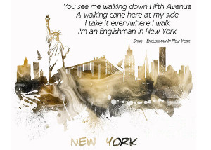 New York Inspirational Quote Sting Print by Justyna JBJart