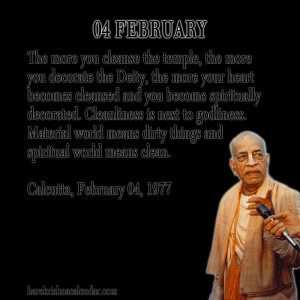 ... quotes of Srila Prabhupada, which he spock in the month of February