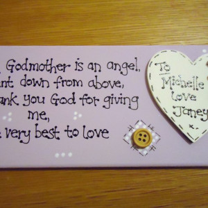 Buy Handmade Wooden Godparents Godmother Godfather Poem Plaque