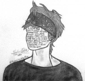 My new drawing of Ashton Irwin from 5SOS with some of the lyrics from ...