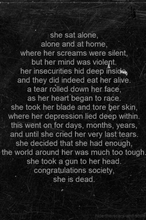 depression suicide self harm cutting poem