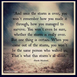 And once the storm is over..