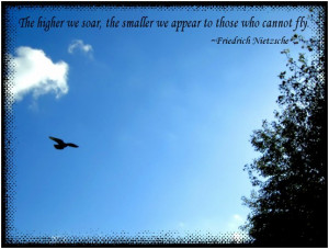 ... the smaller we appear to those who cannot fly. - Friedrich Nietzsche