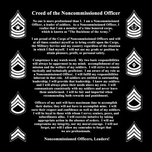 ... than I. I am a Noncommissioned Officer, a leader of soldiers
