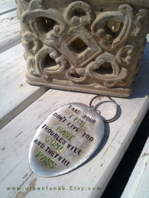 Simple Man Quote Hand Stamped Upcycled Keychain OR Necklace Lynyrd ...