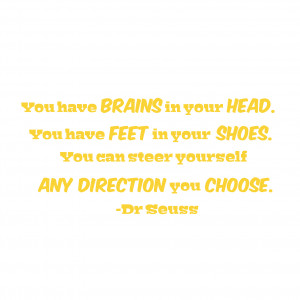 dr seuss quote you have brains whimsical kids insperational vinyl