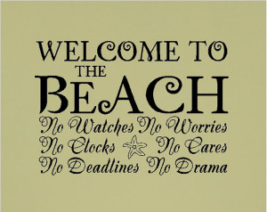 ... Beach Wall Quotes Words Sayings Removable Beach Wall Decal Lettering
