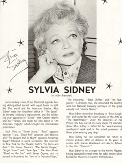 sylvia sidney program page signed document 26047 sylvia sidney signs a