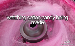 Watching cotton candy being made