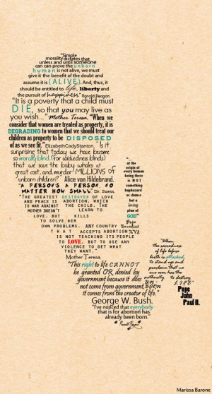 Marissa Barone made this using famous pro-life quotes to create the ...