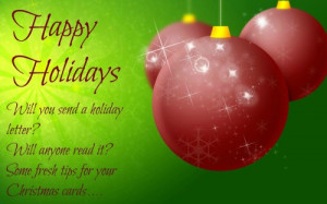 Happy Holidays Quotes For Cards You send a holiday letter?