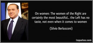 On women: The women of the Right are certainly the most beautiful ...