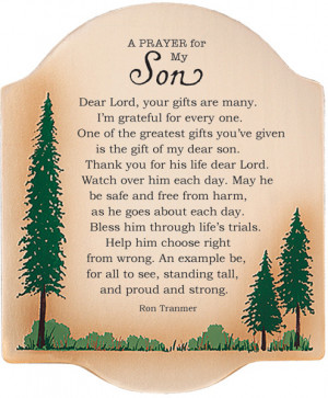 Prayer For My Son Plaque