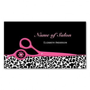 ... Leopard Hair Salon Scissors Business Card Template from Zazzle.com