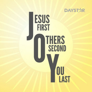 JOY: Jesus First. Others Second. You Last. [Daystar.com]
