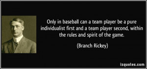 in baseball can a team player be a pure individualist first and a team ...