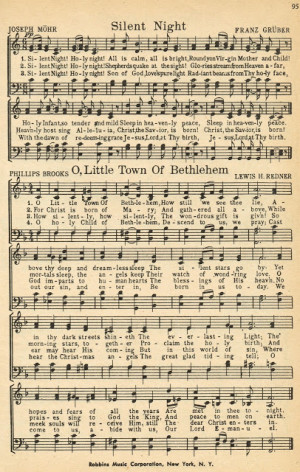 vintage christmas sheet music