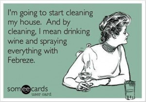 funny wine quotes, cleaning my house
