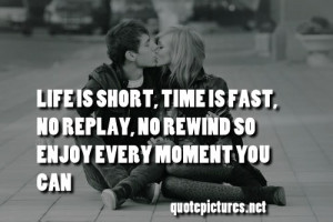 Tumbler Life is short, time is fast, no replay, no rewind