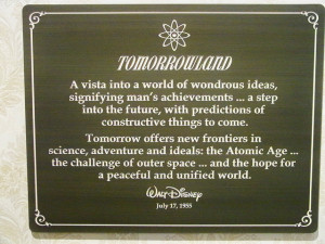 Tomorrowland Dedication Plaque. flickr/LorenJavier