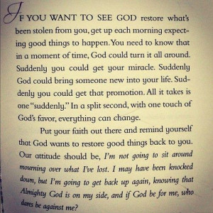 If you want to see God...