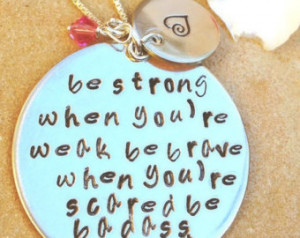 inspirational necklace, fight back to cancer, be strong when you are ...
