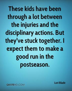 Lori Blade - These kids have been through a lot between the injuries ...