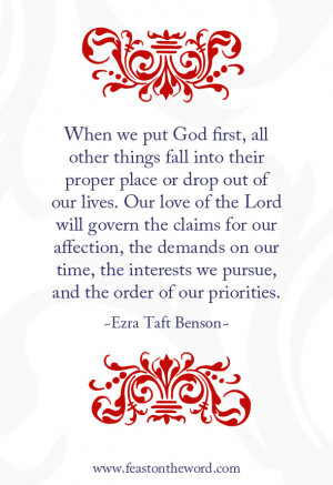 Put First Things First Quotes when we put god first,