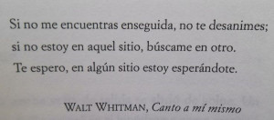 Walt Whitman in Spanish.