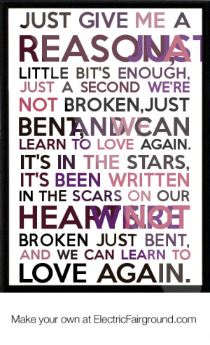 ... bit's enough, Just a second we're not broken,just bent, A Framed Quote