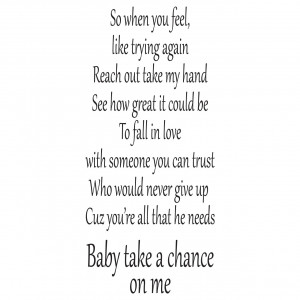 Details about JLS Take A Chance On Me Quote Wall Stickers / Wall ...