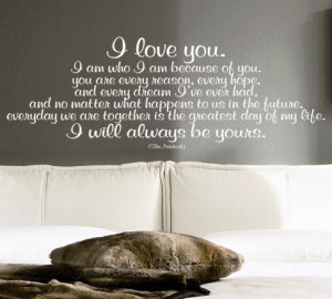 ... always be yours the notebook quote wall decal lettering romantic #1