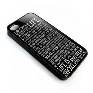 Life Quotes About Passion Typograph Apple Iphone 4 4s case