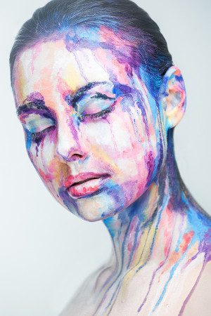 ... artwork amazing colorful woman Make up 2D lichtenstein mondrian