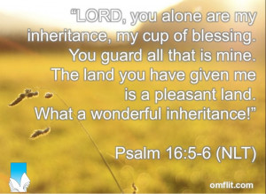 LORD, you alone are my inheritance, my cup of blessing. You guard all ...