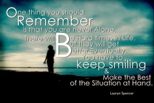 Quotes About Smiling Through Hard Times You have to keep smiling and
