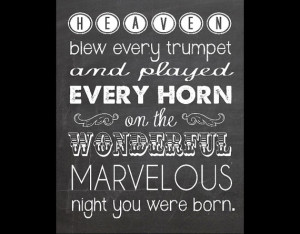 on the wonderful marvelous night you were born.