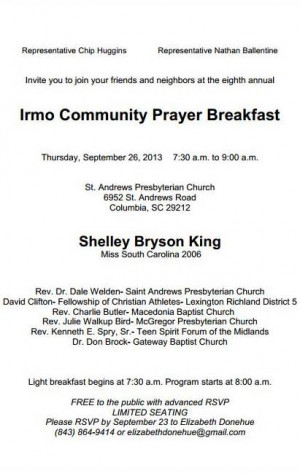 Church Prayer Breakfast Program