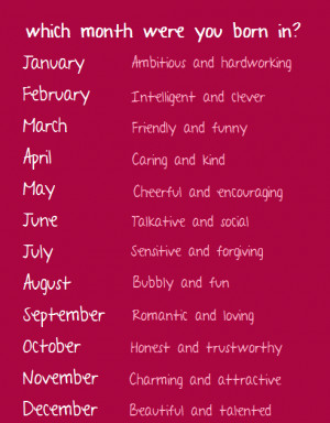 Which Month Were You Born In?: Quote About Which Month Were You Born ...