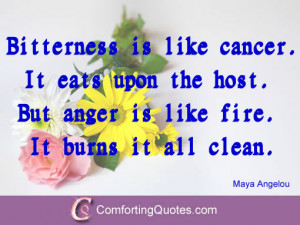 Quotes by Maya Angelou About Bitterness and Anger.