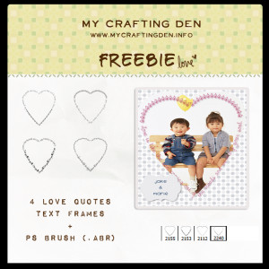 Scrapping Freebie: Love Quotes Text Frames + PS Brushes