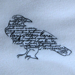 Raven with Poe Quote Embroidered Ivory by CirclesOfStoneShop, $18.00