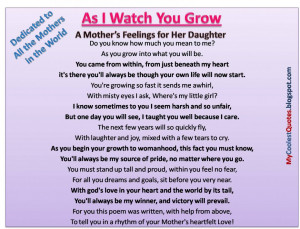 Quotes About Daughters Love For Parents: A Mothers Feelings For Her ...
