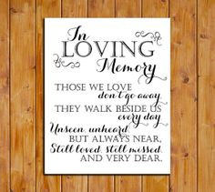 In Loving Memory Printable Sign for Wedding by dodidoodles on Etsy, $5 ...