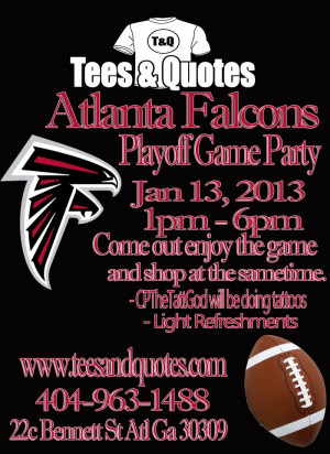 Tags: Atlanta Falcons , falcons playoff game , game day party , tees ...