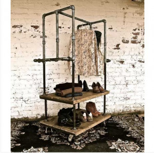 shelf floor wrought iron coat rack hangers do the old pipes clothing