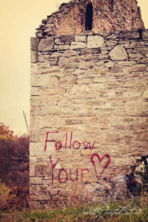 Fine Art Photograph, Follow Your Heart, Red Graffiti, Abandoned Castle ...
