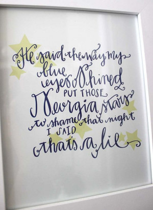 Taylor Swift Lyrics Print - Tim McGraw