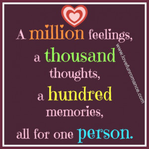 million feelings,A thousand thoughts,A hundred moments, All for one ...